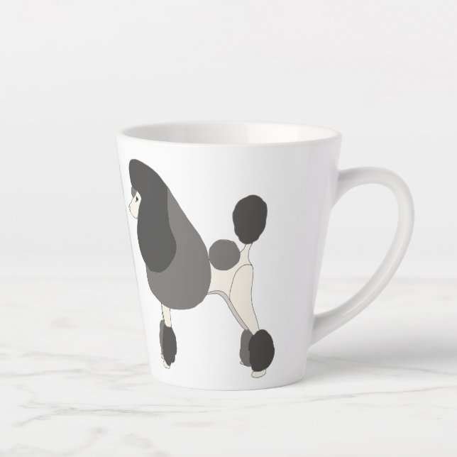 Caneca De Café Latte Show Poodle (Direita)