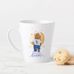 Caneca De Café Latte Siga seus Sonhos   Caneca de Latte