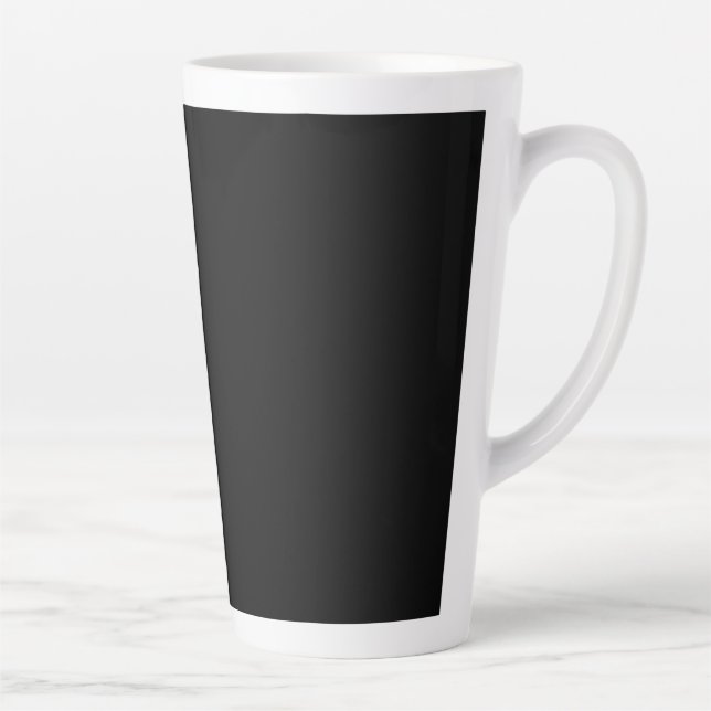 Caneca De Café Latte Silhueta de Gato Preto Minimalista (Direita)
