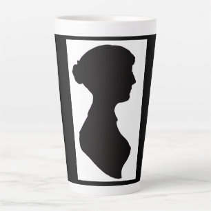 Caneca De Café Latte Silhueta de Jane Austen