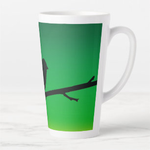 Caneca De Café Latte Silhueta de Pardal em Limoneno