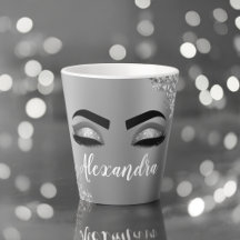 Silver Glitter Sparkle Eyelashes Monograma
