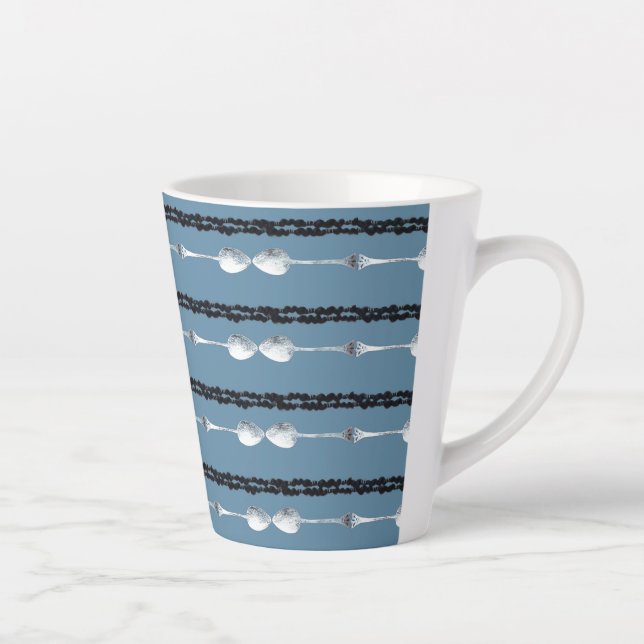 Caneca De Café Latte silver spoon and couched thread mug (Direita)