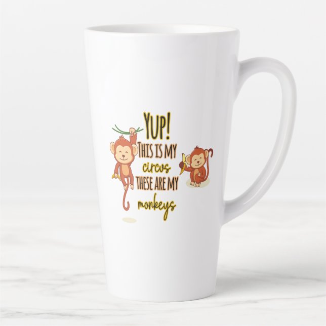 Caneca De Café Latte Sim! Este é meu circo Estes são meus dois macacos (Direita)