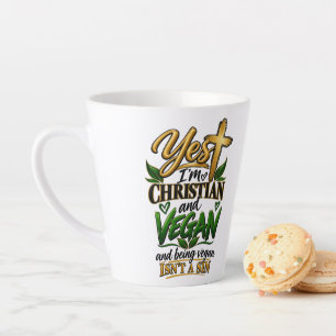 Caneca De Café Latte Sim, sou cristão e vegano…
