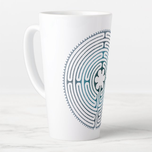 Caneca De Café Latte Símbolo de Geometria Sagrada - Labirinto de Chartr (Ângulo esquerdo)