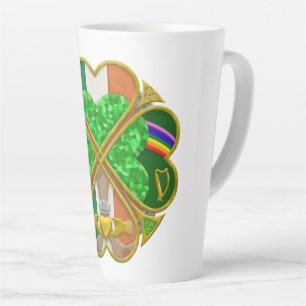 Caneca De Café Latte Símbolo do Patrimônio do Trevo Celta Inspirado Irl