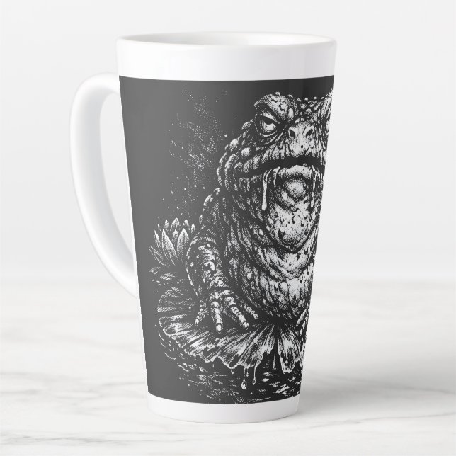 Caneca De Café Latte Símbolo do Sapo Assombrado por BurnsInHell (Ângulo esquerdo)
