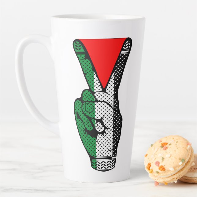 Caneca De Café Latte Símbolo do Triângulo Vermelho da Resistência do Si (In Situ)