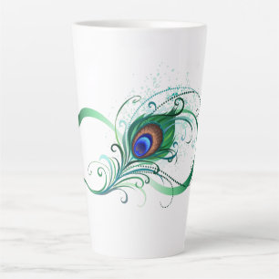 Caneca De Café Latte Símbolo Infinito com Pavão