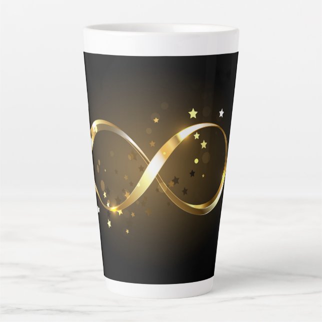 Caneca De Café Latte Símbolo Infinity do ouro (Frente)