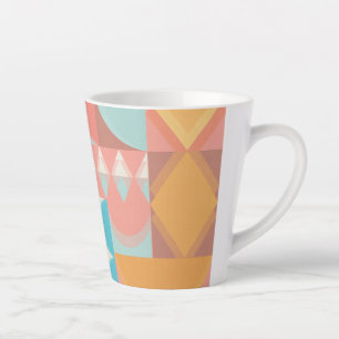 Caneca De Café Latte Simetria de Fluidos: Explorando Desenhos Abstratos