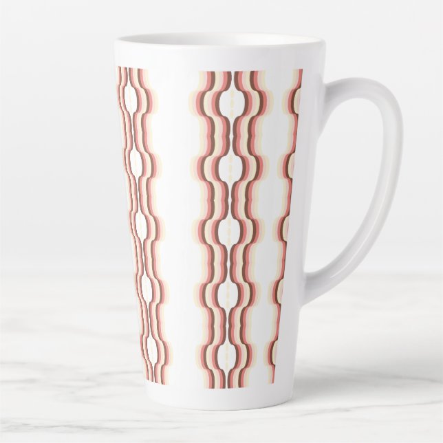 Caneca De Café Latte Simetria de Onda de Pêssego (Direita)