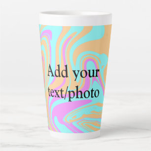 Caneca De Café Latte Simple acrylic pour marble add your text name cust