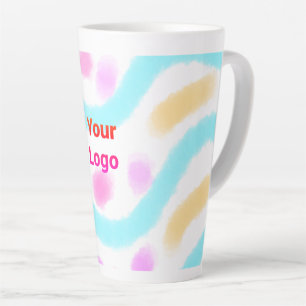 Caneca De Café Latte simples e mínimo adicione a foto do seu monograma