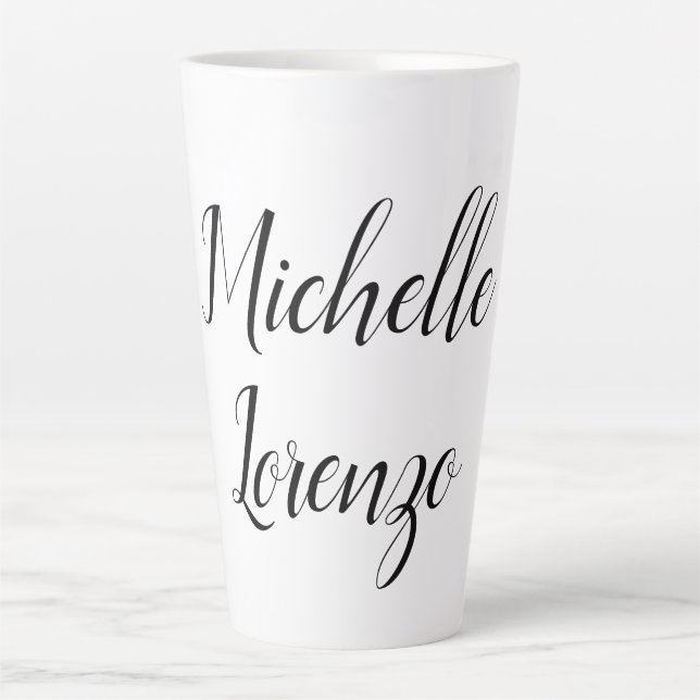 Caneca De Café Latte Simples e profissional preto e branco (Frente)