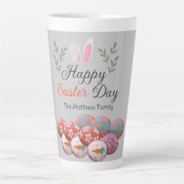 Caneca De Café Latte simples família de Felzs pascoa de Caligrafia Mode