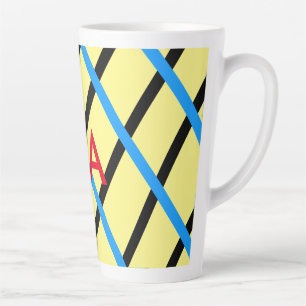 Caneca De Café Latte Simples monograma adicione seu nome com letra míni