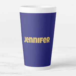 Caneca De Café Latte Simples Planilha de Cor Azul Midnight Dourada Mode