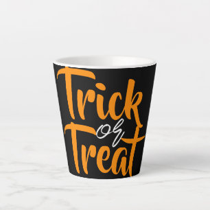 Caneca De Café Latte Simples truque ou tratar a família de Halloween