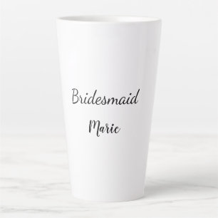 Caneca De Café Latte SIMPLLE MINIMAL adicione seu nome como bridesmaid