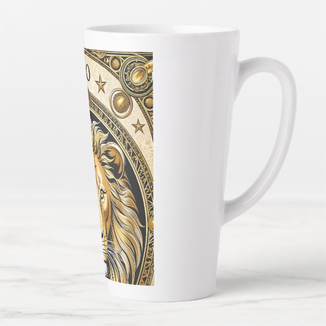Caneca De Café Latte Sinal de astrologia de Leo (Direita)