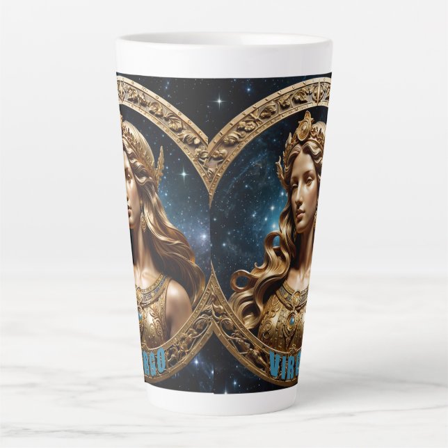 Caneca De Café Latte Sinal de astrologia do vírus (Frente)