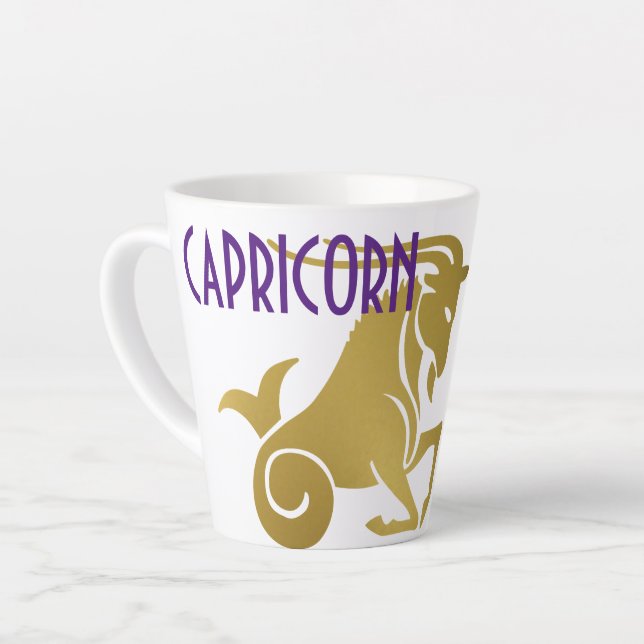 Caneca De Café Latte Sinal de Capricórnio zodiac inteligente personaliz (Ângulo esquerdo)