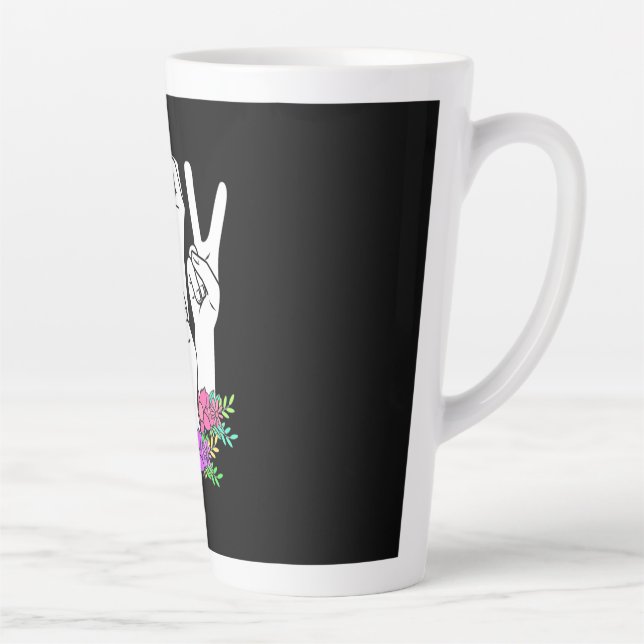 Caneca De Café Latte Sinal de Mão do Professor ASL (Direita)