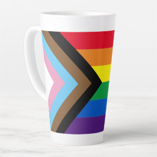 Caneca De Café Latte Sinalizador de diversidade de gay do arco-íris Lgb