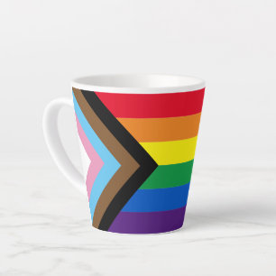Caneca De Café Latte Sinalizador de diversidade de gay do arco-íris Lgb