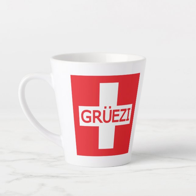 Caneca De Café Latte Sinalizador de Suiça Gruezi (Esquerda)