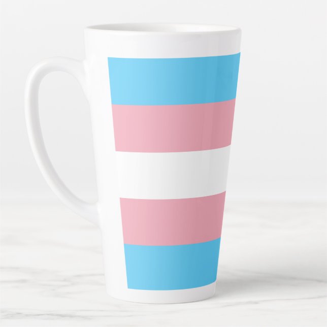 Caneca De Café Latte Sinalizador do Orgulho Transgênero (Esquerda)