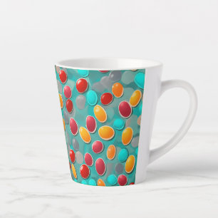 Caneca De Café Latte "Sip of Sweet: Colorful Jelly Bean Art Latte M