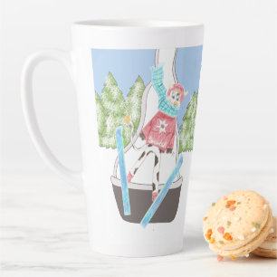 Caneca De Café Latte Ski Jumping Cow com Cotação Latte Mug