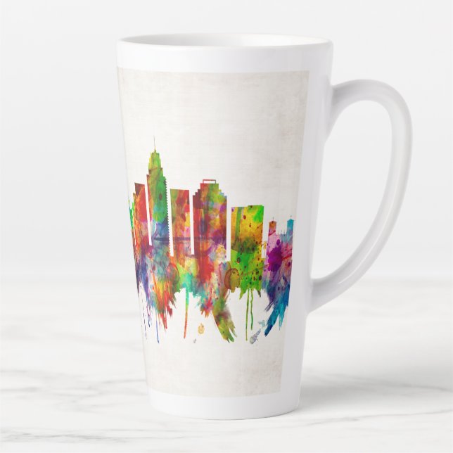 Caneca De Café Latte Skyline San Antonio Texas (Direita)