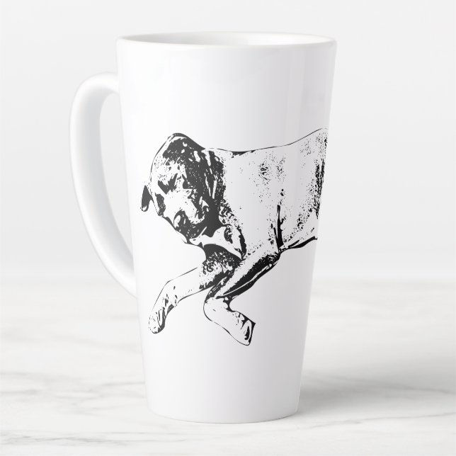 Caneca De Café Latte Sleeping Pit Mix, Cozy Christmas (Ângulo esquerdo)