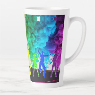 Caneca De Café Latte SlipperyJoe's Dancing Pride Shadows gay presentes