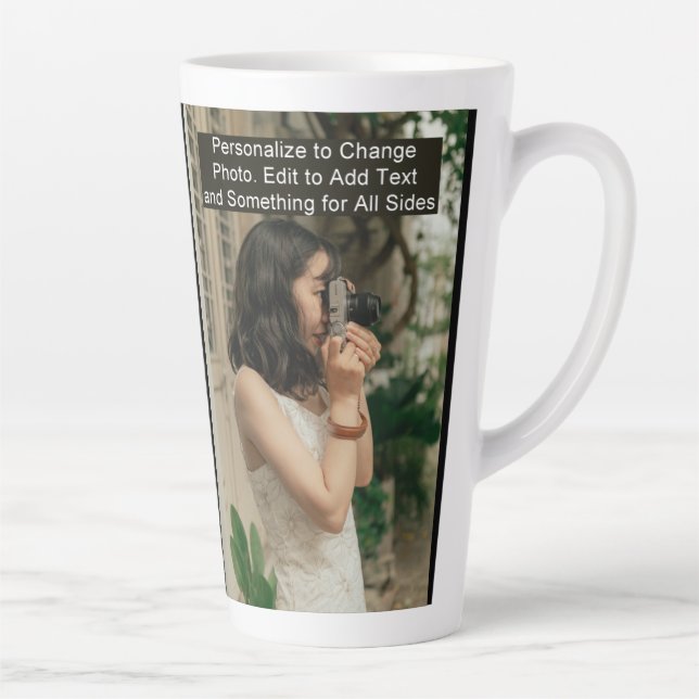 Caneca De Café Latte Slogan de Trabalho de arte de Foto Personalizado G (Direita)