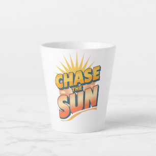 Caneca De Café Latte Slogan de Viagem Aventureira e Sol