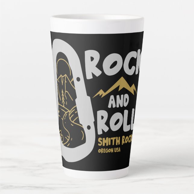 Caneca De Café Latte Smith Rock Oregon Alpinismo EUA (Frente)