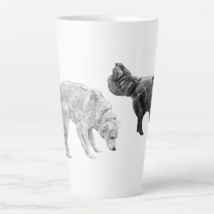 Caneca De Café Latte Sniffari de dois cães em grão fino
