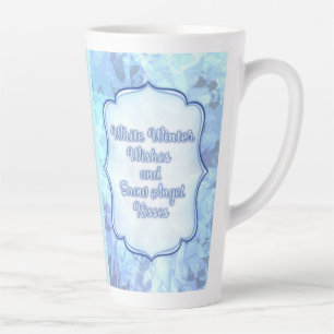 Caneca De Café Latte Snow Angel Kisses - Whimsical Winter Greeting Card