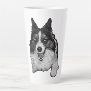 Caneca De Café Latte Snow-Kissed Corgi Hello