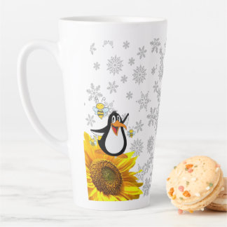 Caneca De Café Latte Snowflakes Pinguin Bumblebee Latte Mug
