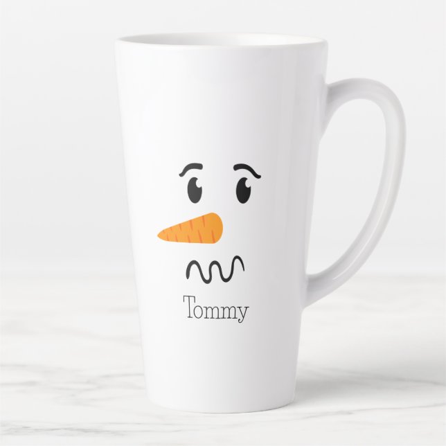 Caneca De Café Latte Snowman Confusa Face Frosty (Direita)