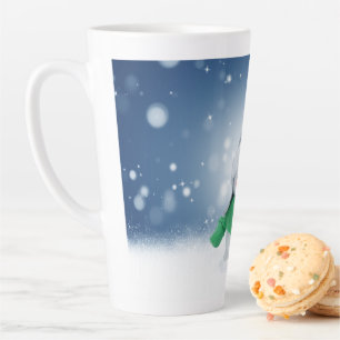Caneca De Café Latte Snowman de inverno de Natal SlipperyJoe echarme