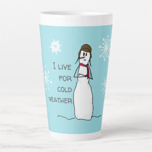 Caneca De Café Latte Snowman vive para o tempo frio