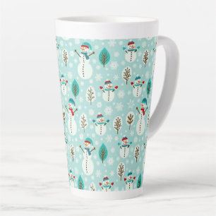Caneca De Café Latte Snowmen de Natal