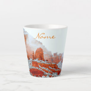 Caneca De Café Latte Snowy Sedona Red Rocks Thunder_Cove